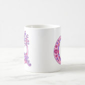 Monogram Q Herz und Blume rosa lila Tasse (Mittel)