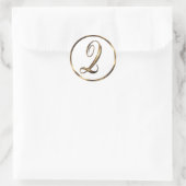 Monogram Q Imitate Bronze Runder Aufkleber (Tasche)