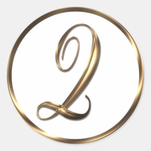 Monogram Q Imitate Bronze Runder Aufkleber