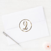 Monogram Q Imitate Bronze Runder Aufkleber (Umschlag)