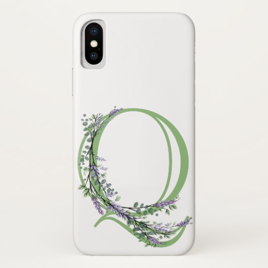 Monogram Q Lavendel Eucalyptus Case-Mate iPhone Hülle (Rückseite)