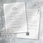 Monogram QR Code All in one Wedding Einladung