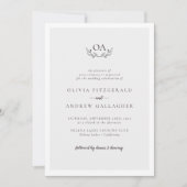 Monogram QR Code All in one Wedding Einladung (Vorderseite)