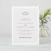Monogram QR Code All in one Wedding Einladung (Stehend Vorderseite)