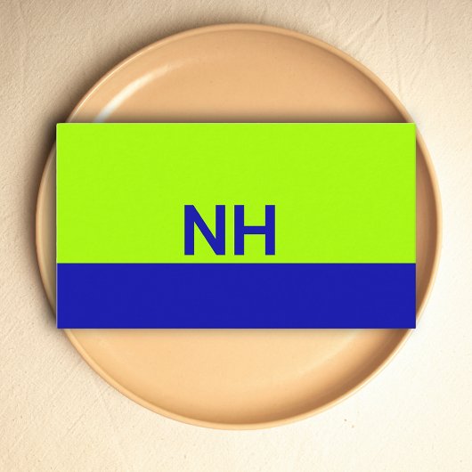 Monogram QR-Code blaue Limon-Minimalistin Visitenkarte