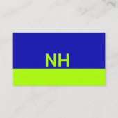 Monogram QR-Code blaue Limon-Minimalistin Visitenkarte (Vorderseite)