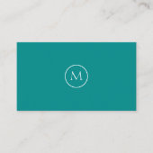 Monogram Qr Code Dark Cyan Business Card Visitenkarte (Vorderseite)