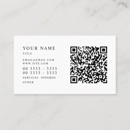 Monogram Qr Code Dark khaki Business Card Visitenkarte (Rückseite)