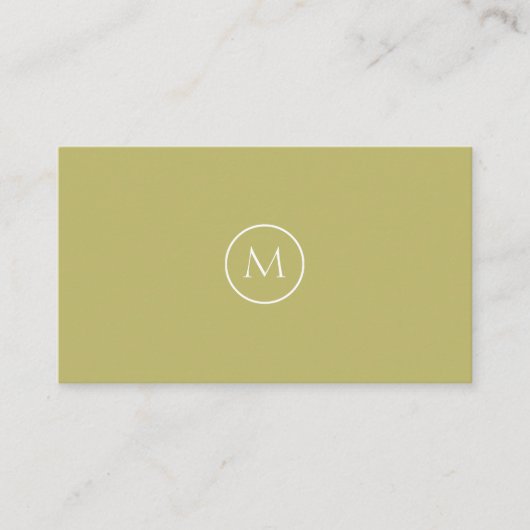 Monogram Qr Code Dark khaki Business Card Visitenkarte (Vorderseite)