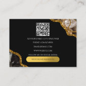Monogram QR-Code des Black Gold Agate Geode Glitze Visitenkarte (Rückseite)