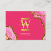 Monogram QR-Code für den Rosa-Gate-Glitzer Visitenkarte (Vorderseite)