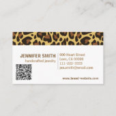 Monogram QR Code Leopard Print Rockabilly Muster Visitenkarte (Rückseite)