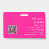 Monogram QR Code Makeup Artist ID Ausweis (Back)