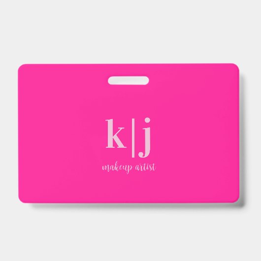 Monogram QR Code Makeup Artist ID Ausweis (Front)