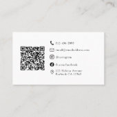 Monogram QR-Code Minimalistisch Visitenkarte (Rückseite)