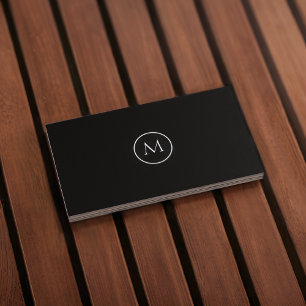 Monogram Qr Code Smok Black Business Card Visitenkarte