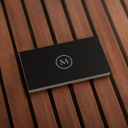 Monogram Qr Code Smok Black Business Card Visitenkarte