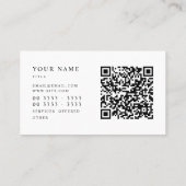 Monogram Qr Code Smok Black Business Card Visitenkarte (Rückseite)