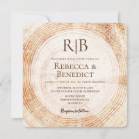 Monogram QR Code Website Bark Rustic Wedding