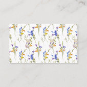 Monogram QR Code Website Floral Wedding RSVP Begleitkarte (Rückseite)