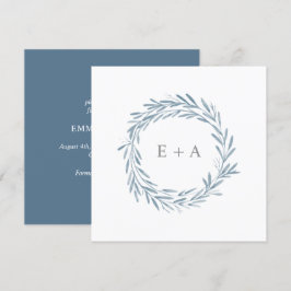 Monogram-Quadrat für die Wasserfarbe Save the Date Einladung