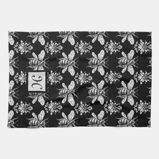 Monogram Queen Bee Kitchtuch Geschirrtuch (Horizontal)