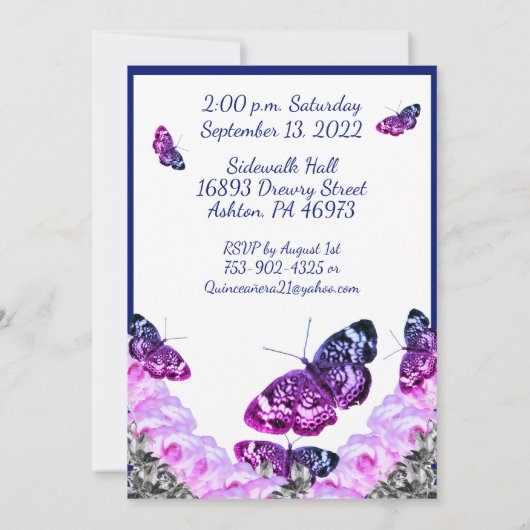 Monogram Quinceañera 15 und Take Flight UAWG & Einladung (Rückseite)