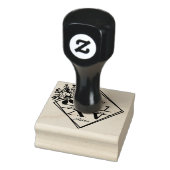 Monogram Quinceanera Mis XV Geometric Floral Gummistempel (Stempel)