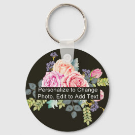 Monogram Quote Basic Round - Foto Art Name Schlüsselanhänger