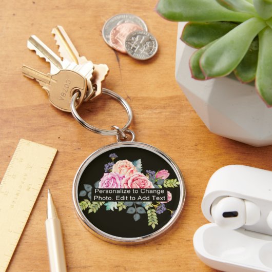 Monogram-Quote für benutzerdefinierte Foto-Kunstna Schlüsselanhänger (Schreibtisch)