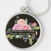 Monogram-Quote für benutzerdefinierte Foto-Kunstna Schlüsselanhänger (Vorne)