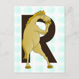 Monogram R Agile Pony individuell angepasst Postkarte