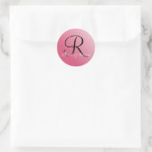 Monogram R anpassbares Siegel Runder Aufkleber (Tasche)