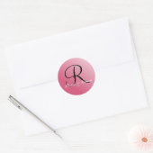 Monogram R anpassbares Siegel Runder Aufkleber (Umschlag)