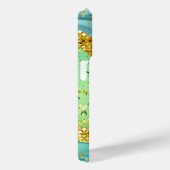 Monogram R Aqua Limon Gold Marmor Fantasy Droplets Case-Mate iPhone Hülle (Rückseite / Rechts)