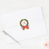 Monogram R Bow Winter Wedding Sticker (Umschlag)