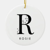 Monogram R Celestie Name Keramik Ornament (Vorne)