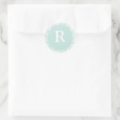 Monogram R Dusty Aqua Custom Siegels Stickers for (Tasche)