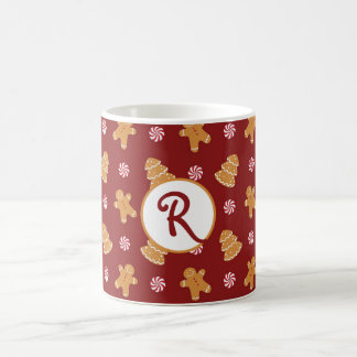 Monogram R' Gingerbret Cookie Weihnachtszeit Tasse