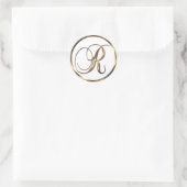 Monogram R Imitate Bronze Runder Aufkleber (Tasche)