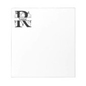 Monogram R Initial Stationary Desk Notepad Notizblock (Vorderseite)