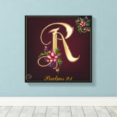 Monogram R Premium Wrapped Canvas (Gloss) Leinwanddruck (Insitu (Holzboden))