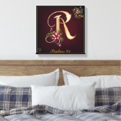Monogram R Premium Wrapped Canvas (Gloss) Leinwanddruck (Insitu (Schlafzimmer))