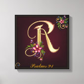 Monogram R Premium Wrapped Canvas (Gloss) Leinwanddruck (Vorderseite)