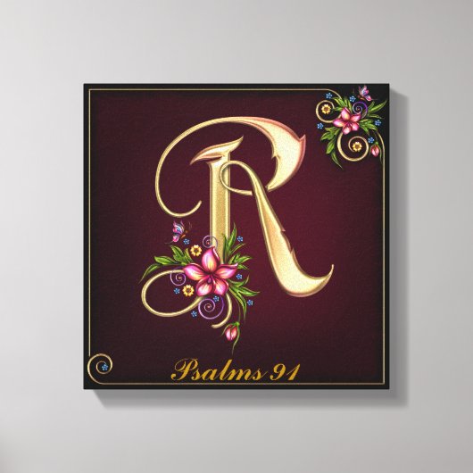 Monogram R Premium Wrapped Canvas (Gloss) Leinwanddruck (Vorderseite)