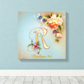 Monogram R Premium Wrapped Canvas (Gloss) Leinwanddruck (Insitu (Holzboden))