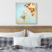 Monogram R Premium Wrapped Canvas (Gloss) Leinwanddruck (Insitu (Schlafzimmer))