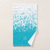 Monogram Rain Musiknoten Aqua Badhandtuch Set (Handtuch)