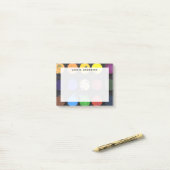Monogram Rainbow Art Paint Pools Post-it Klebezettel (Auf Schreibtisch)