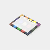 Monogram Rainbow Art Paint Pools Post-it Klebezettel (angewinkelt)